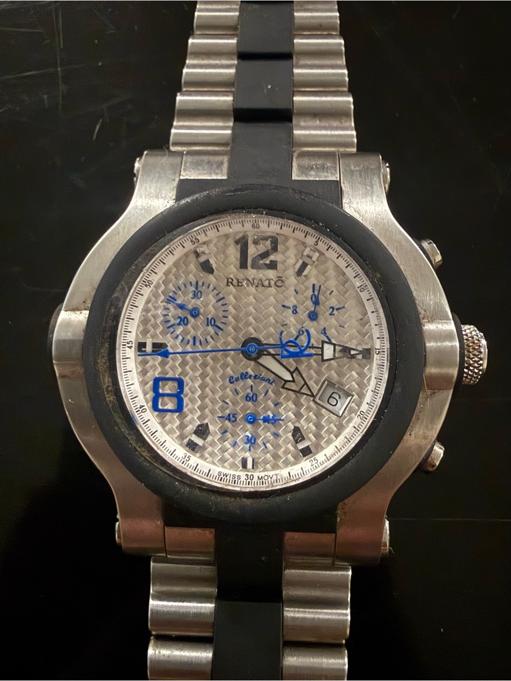 Renato Swiss Chronograph Watch Mens Steel Rubber OT0681 Limited Edition - Picture 2 of 6